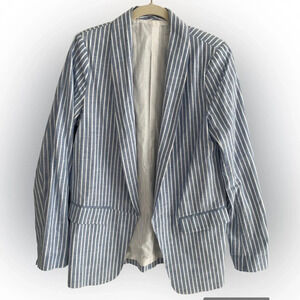 ESQUALO 100% Cotton Striped  Nautical coastal Blazer Size M-L (See decription)